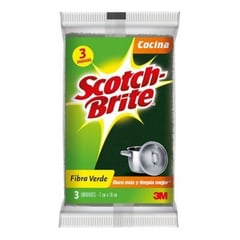 SCOTCH BRITE - Esponja de Fibra Limpieza Pesada Verde Scoth Brite