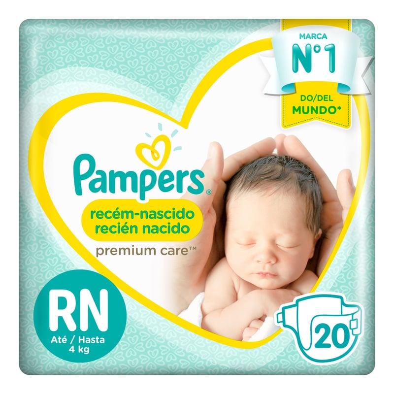 Pañales Recién Nacido Premium Care Pampers 20 Unidades | Tottus Perú