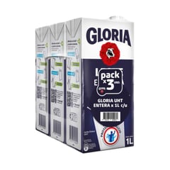 GLORIA - Leche Gloria UHT Entera Pack 3 Unidades 1 L