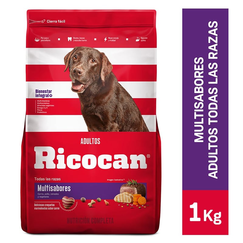 RICOCAN - Comida para Perros Ricocan Adultos Multisabores 1 kg