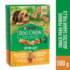 DOG CHOW - Snacks para perros Dog Chow galletas sabor pollo Adultos Minis y pequeños 500 gr