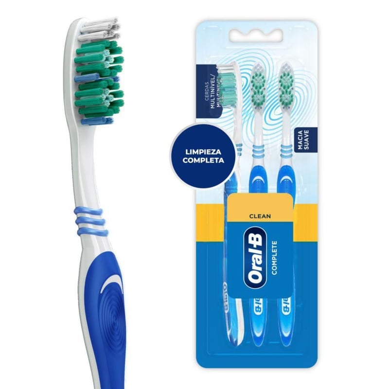 ORAL B - Oral-B Complete Limpia Profundamente Cepillos Dentales 3 Unidades