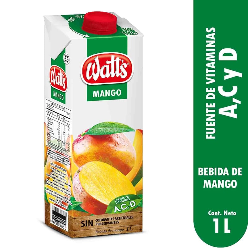WATTS - Bebida Sabor Mango Watts 1 L