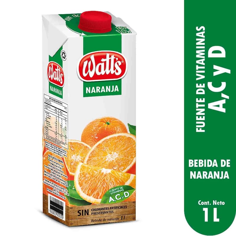 WATTS - Bebida Sabor Naranja Watts 1 L
