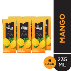 FRUGOS DEL VALLE - Sixpack Bebida Frugos Frugos Del Valle Mango 235 Ml Caja