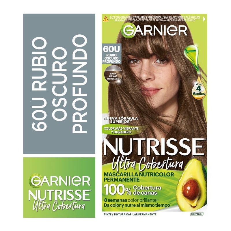 NUTRISSE - Tinte para cabello Ultra Cobertura 600 Rubio Oscuro Nutrisse 157 mL