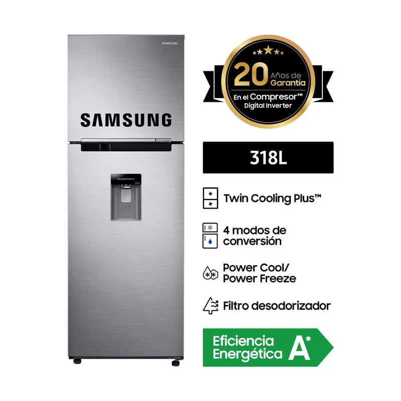 SAMSUNG - Refrigeradora Samsung 318L Twin Cooling con Dispensador