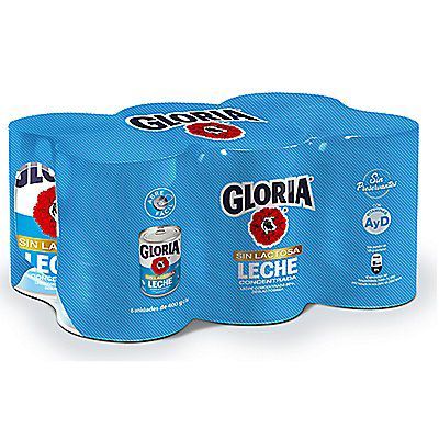 GLORIA - Six Pack de Leche Gloria Concentrada Sin Lactosa de 400 g