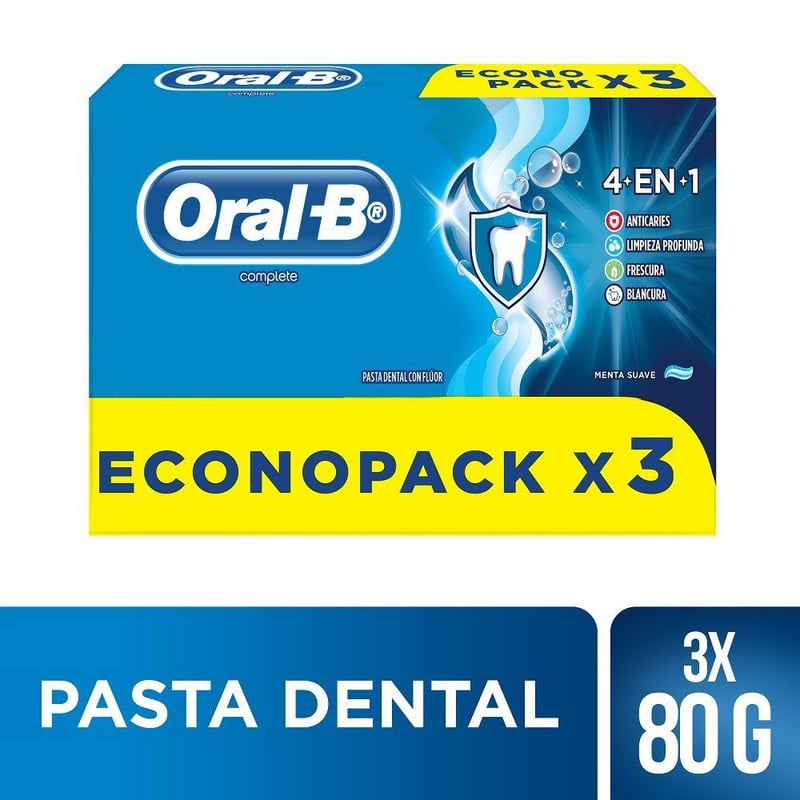 ORAL B - Pasta Dental Oral-B Complete 4en1 Con Flúor 80 g 3pack 