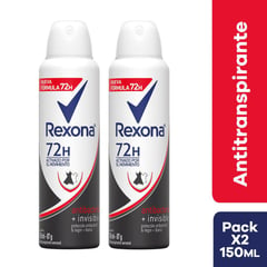 REXONA - Two Pack desodorante Rexona mujer en aerosol antibacterial invisible de 150 mL