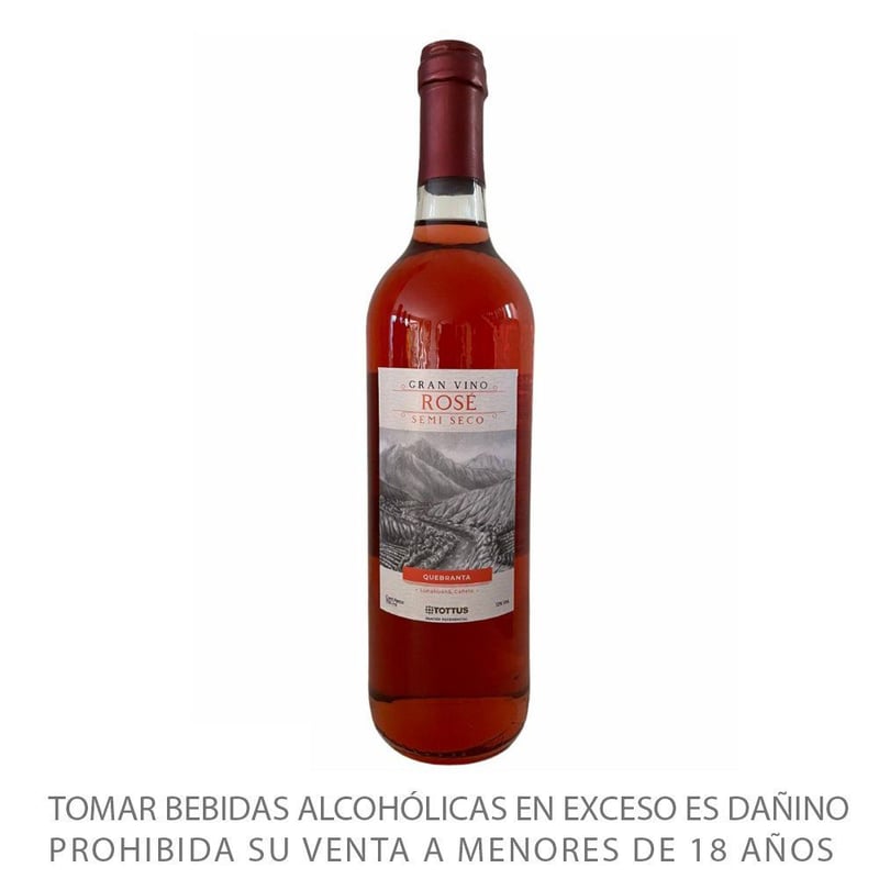 TOTTUS - Vino Rosé Semiseco de 750 mL