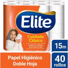 ELITE - Papel Higiénico Doble Hoja Elite x 40