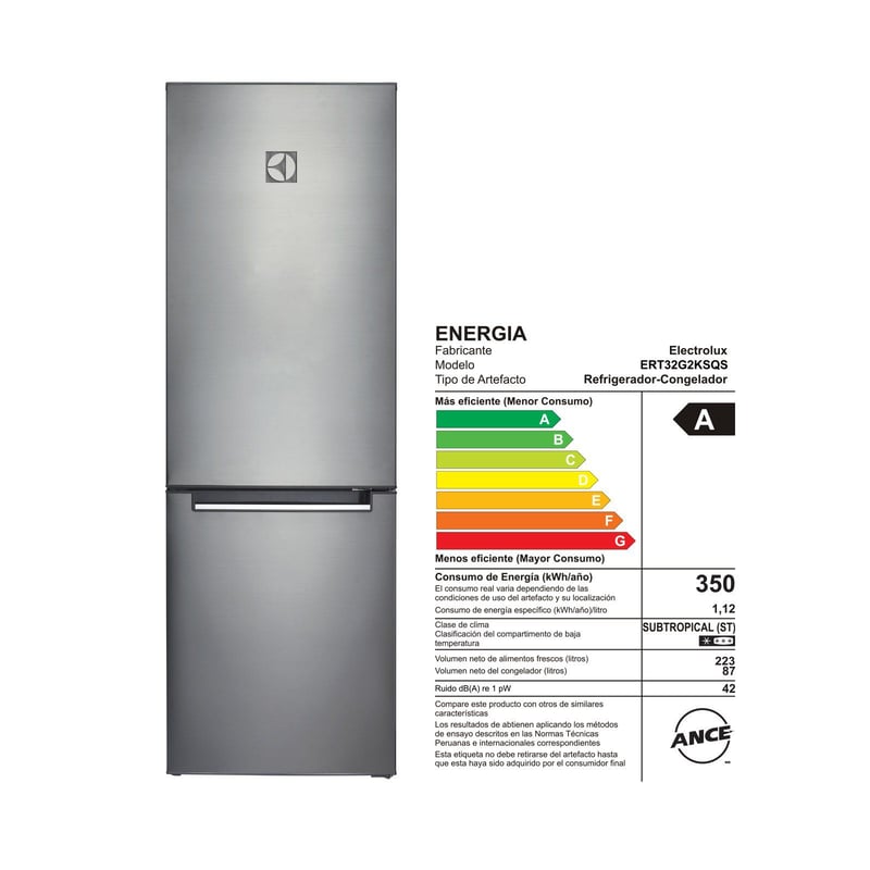 ELECTROLUX - Refrigeradora Bottom Freezer Electrolux 310Litros Silver Frost Ert32G2Ksqs