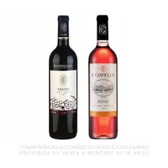 E COPELLO - Pack de Vino Tinto de 750 mL y Vino Rosé Semiseco de 750 mL