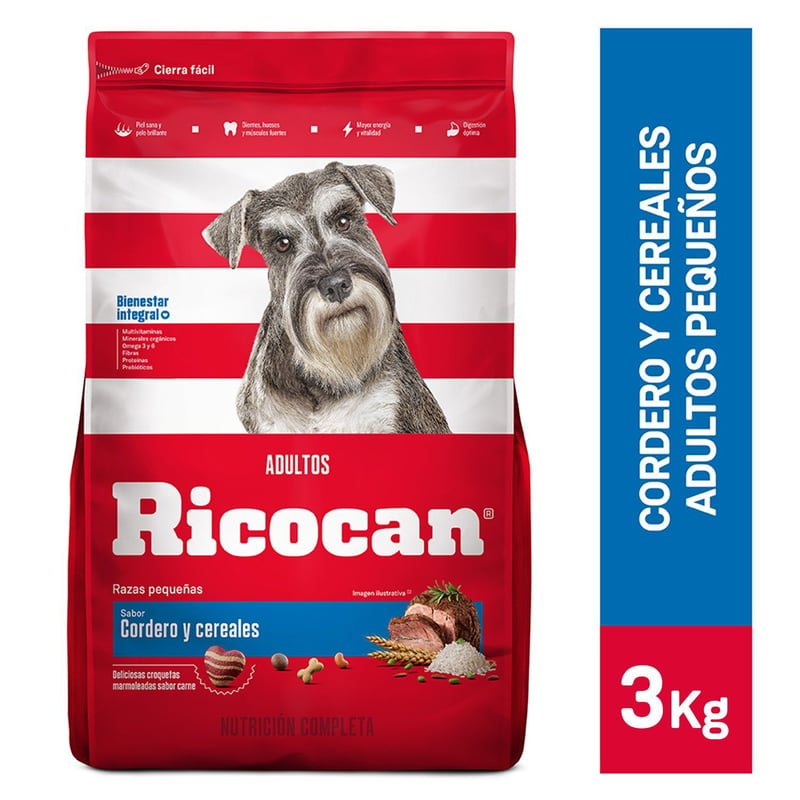 RICOCAN - Comida para perros Ricocan adultos pequeños sabor cordero y cereales de 3 kg