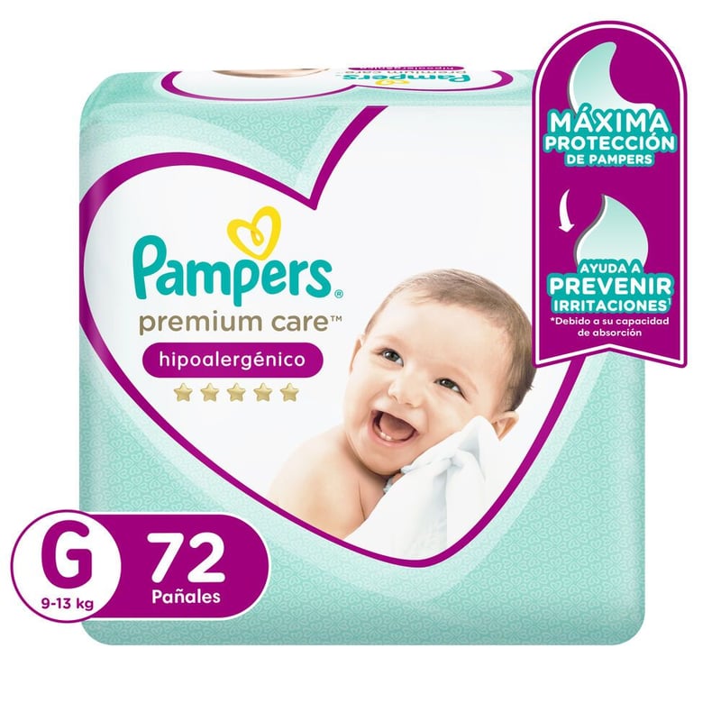 PAMPERS - Pañales Premium Care Talla G Pampers 72 Unidades