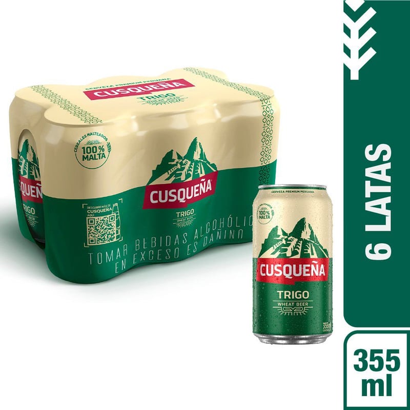 Cerveza Cusqueña Trigo Six Pack Lata 355 mL | Tottus Perú