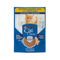 CAT CHOW - Alimento húmedo para Gatos Cat Chow Esterilizados con Pescado 85 gr