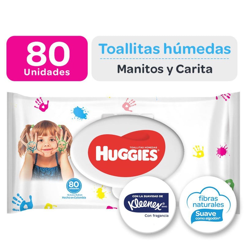 HUGGIES - Toallitas húmedas Manito y Carita Huggies 80 unidades