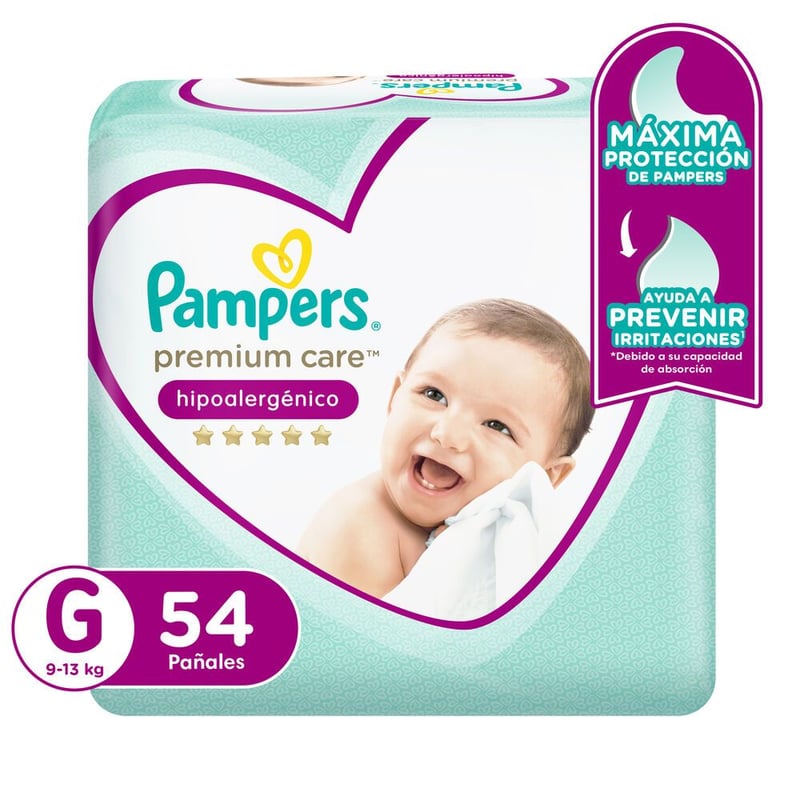 PAMPERS - Pañales Premium Care Talla G Pampers 54 Unidades