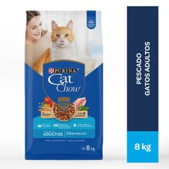 CAT CHOW - Alimento para Gatos Cat Chow Adulto sabor Pescado  en bolsa de 8 kg