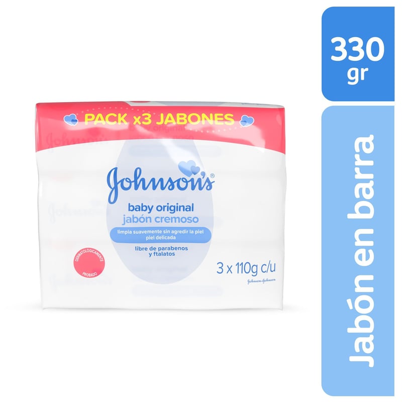 JOHNSONS - Jabón Baby Original x 110 g Tripack