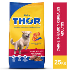 THOR - Alimento para perro Thor Adulto con carne hígado y cereales de 25 kg