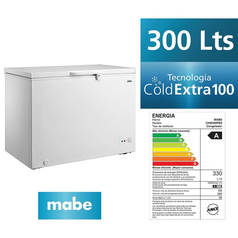 MABE - Congeladora 300Lt Blanca