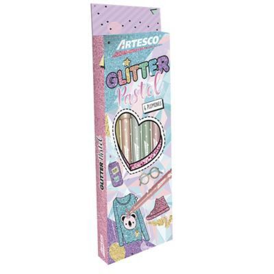 ARTESCO - PLUMONES GLITTER PASTEL X 6UN