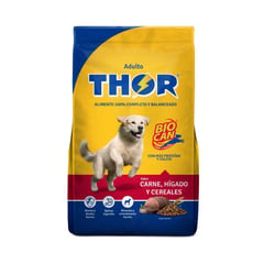 THOR - Comida para perros Thor adultos sabor carne hígado y cereales de 10 kg