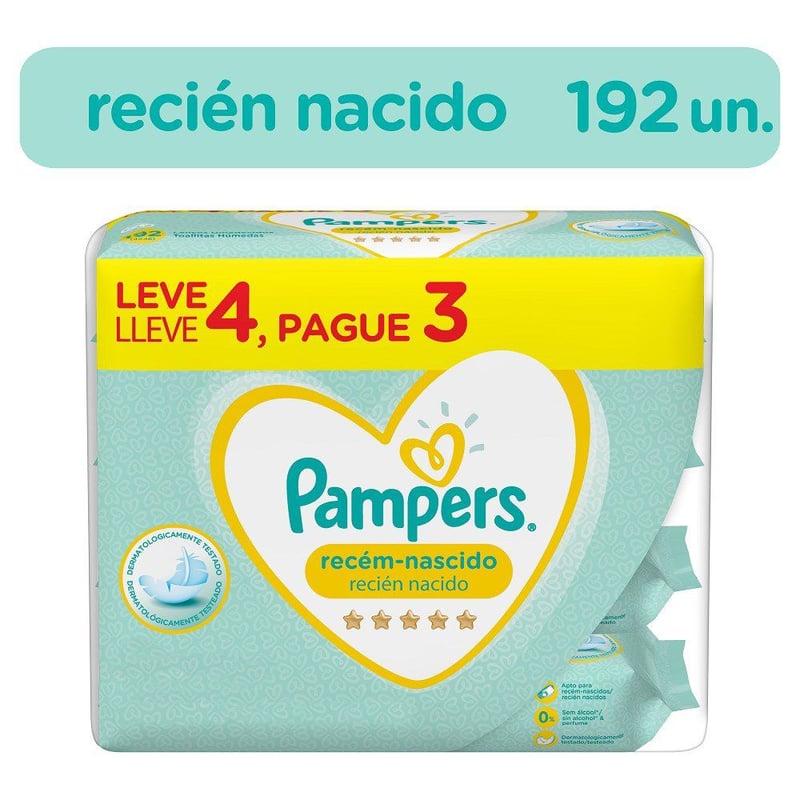 PAMPERS - Toallitas húmedas Pampers para recién nacidos 192 unidades