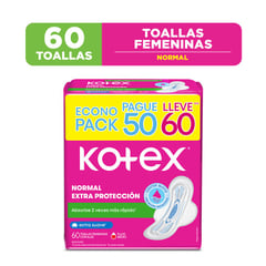 KOTEX - Toalla Higiénica Kotex Normal Extra Protección 60 unidades