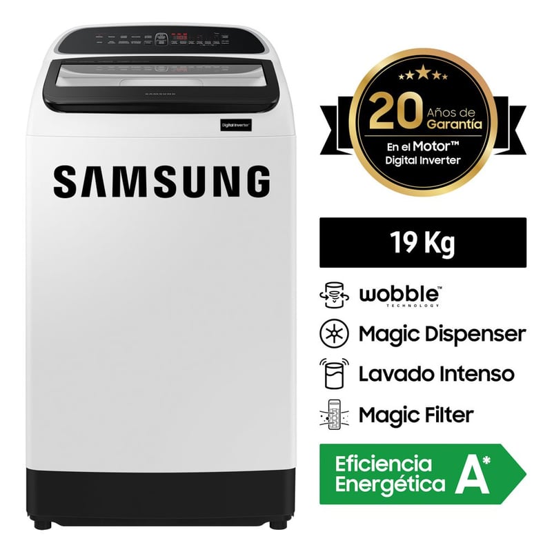 SAMSUNG - Lavadora 19Kg Eco Interter Blanca