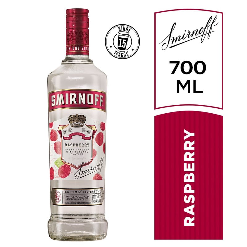 SMIRNOFF - Vodka Smirnoff Raspberry  Botella 700 mL