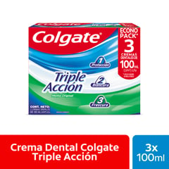 COLGATE - Pasta Dental Colgate Triple Acción 3 x 100 mL