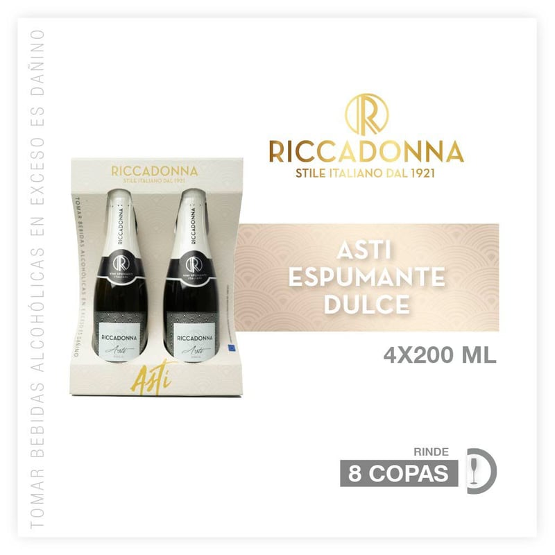 Asti 4 Pack Riccadonna 200 mL | Tottus Perú