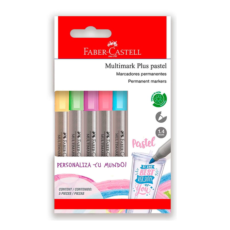 Plumones Permanentes Faber Castell Multimark Plus Pastel Blíster 15 Und ...