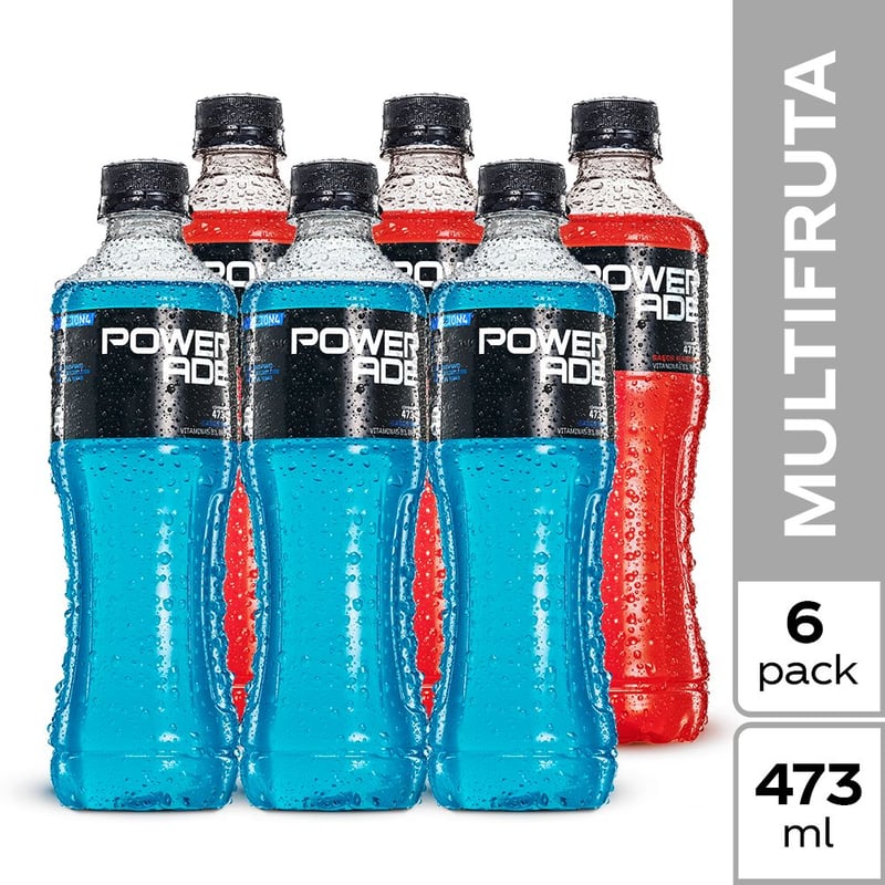 POWERADE - Six Pack de Bebida Rehidratante Powerade múltiple de 473 mL