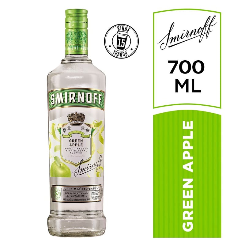 SMIRNOFF - Vodka Smirnoff Green Apple Botella 700 mL