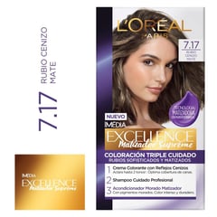 EXCELLENCE - Tinte para cabello 7.17 rubio cenizo matte Excellence de 162.5 mL