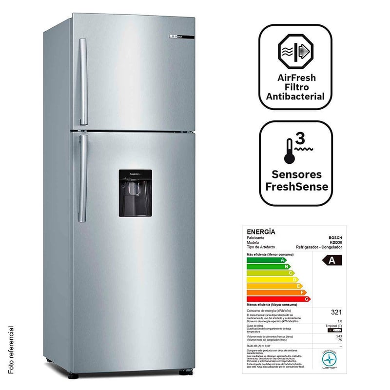 BOSCH - Refrigeradora No Frost 318Lt KDD30NL201