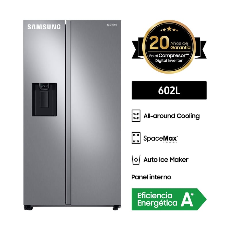 SAMSUNG - Refrigeradora Samsung 602L SBS Digital Inverter RS60T5200S9/PE