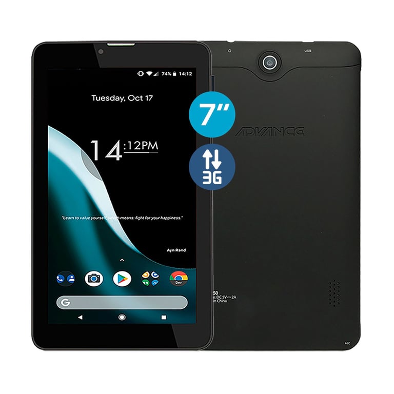 Tablet Advance 7 1GB 16GB Negro 3G | Tottus Perú