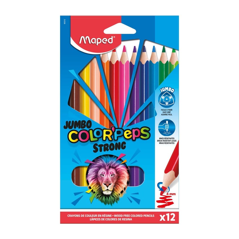 MAPED - LAP COLORES COLORPEPS JUMBO STRONG X12