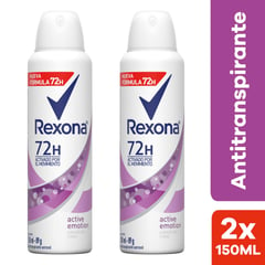 REXONA - Pack de desodorante en aerosol Active Emotion de Rexona de 150 mL