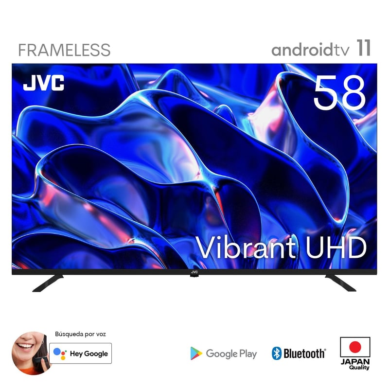 JVC - Televisor Jvc 58'' Led Uhd Frameless Android 11 Smart Tv  LT-58KB527