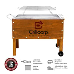 GRILLCORP - Caja China Mediana Premium con Parrilla de Varillas Inoxidables