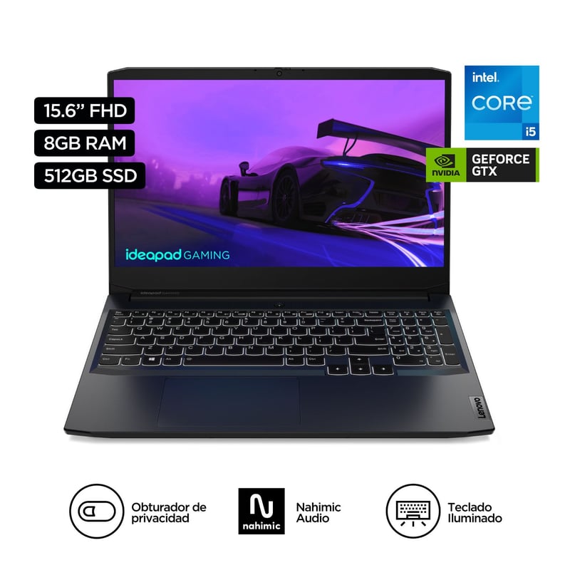 LENOVO - Laptop Ideapad Gaming  Intel Core i5 11320H 8Gb 512Gb SSD GTX 1650 15.6" FHD