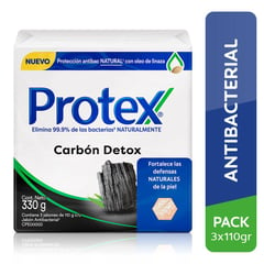 PROTEX - Jabón en Barra Protex Carbón Detox 3 x 110 g