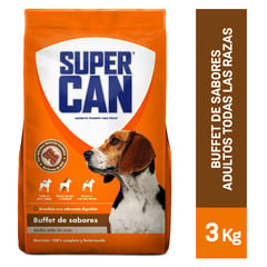 SUPERCAN - Comida para perro Super Can Adulto sabor buffet de sabores de 3 kg